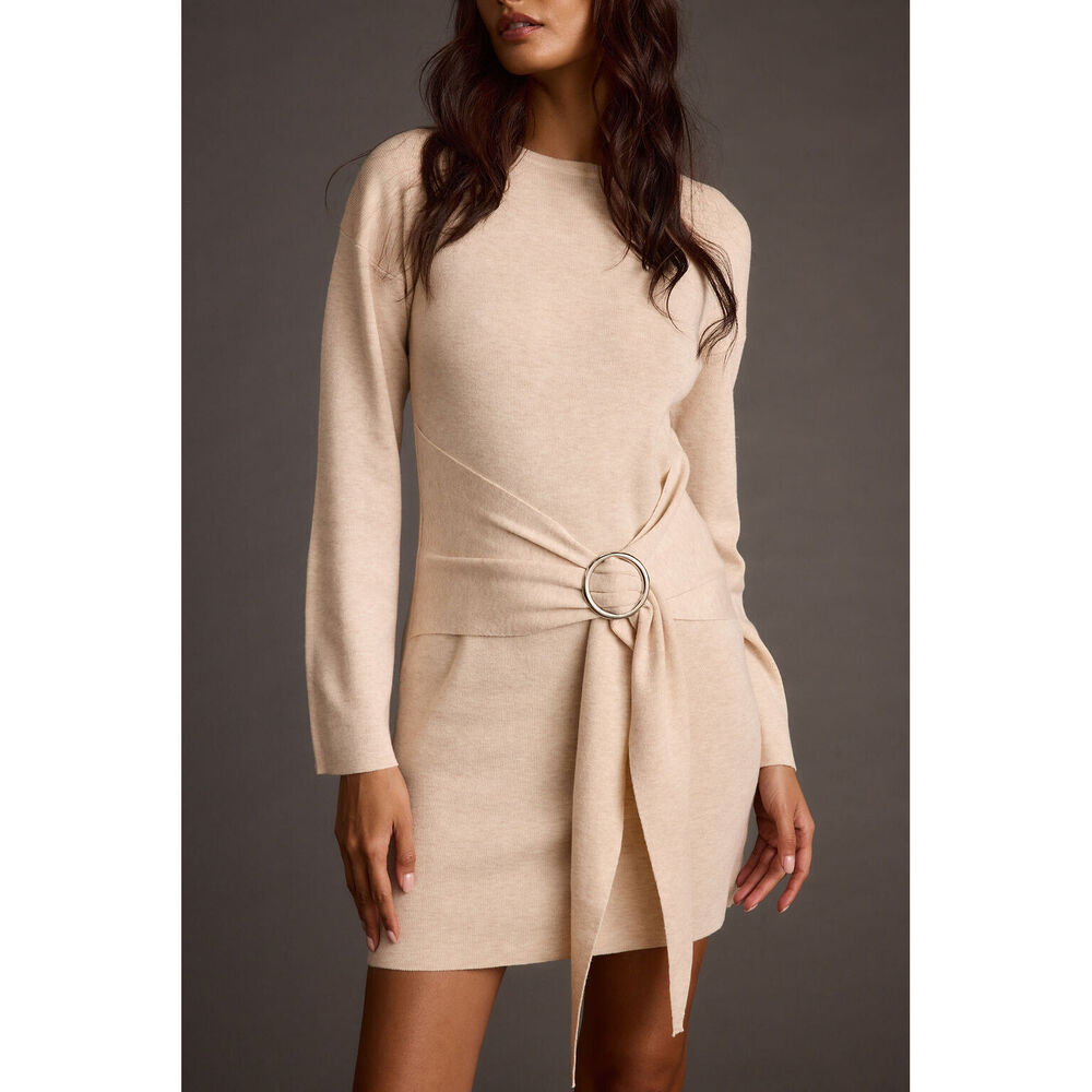 12th Tribe Grayden Cream Belted Mini Dress Size MM